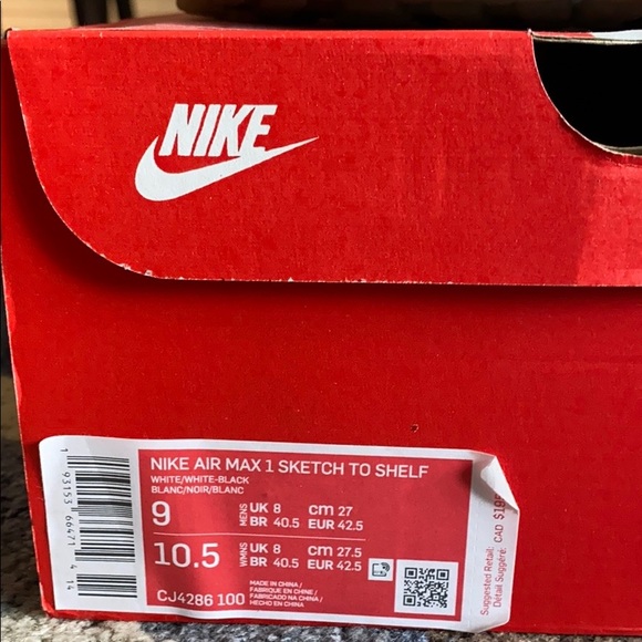 Nike Air Max 1 Sketch to Shelf Size 9 - Picture 2 of 9